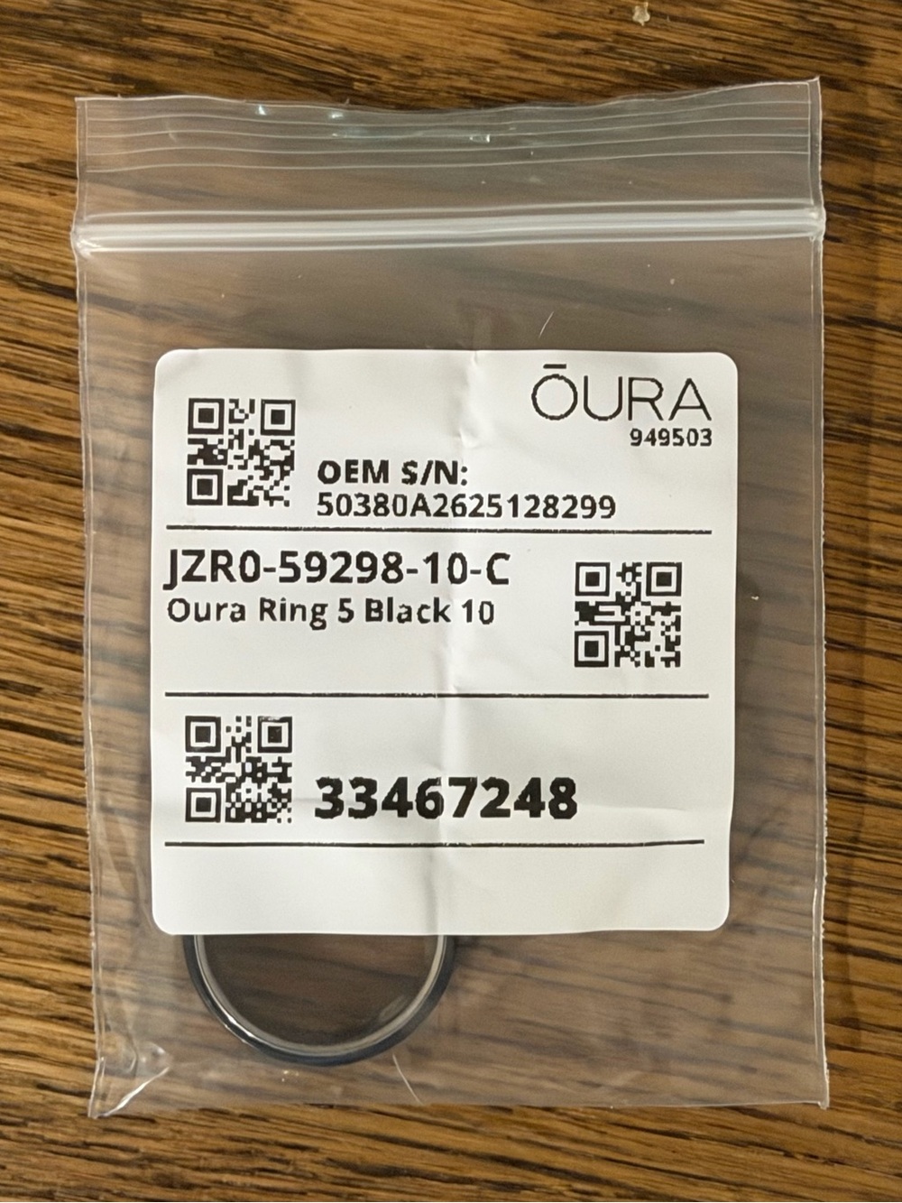 Oura Black Replacement Ring Band for Ring 5